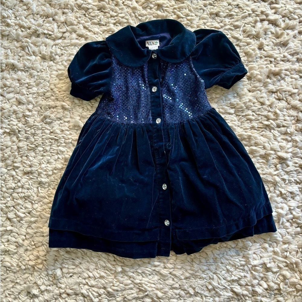 B. T. Kids vintage velvet sparkle occasion dress